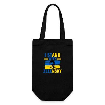 Ich unterstütze Selenzky gegen  - Ukraine - Geschenkbeutel für Flaschen - Schwarz - Vorne