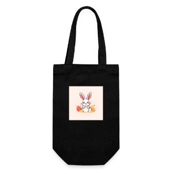 Ostern Bunny Style - Geschenkbeutel für Flaschen - Schwarz - Vorne