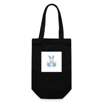 Bunte Ostern mit Hase - Geschenkbeutel für Flaschen - Schwarz - Vorne