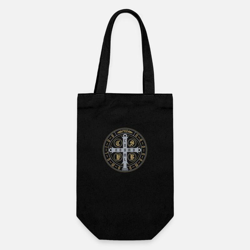 St. Benedict Medal – Protection & Blessing - Gift Bag for Bottles - black