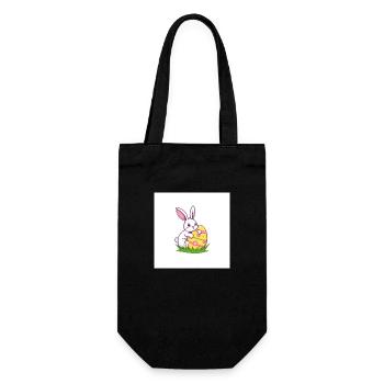Hase & Ei – Das Osterwunder - Geschenkbeutel für Flaschen - Schwarz - Vorne