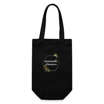 Demoiselle d’honneur doré floral - Sac à bouteille - noir - Devant