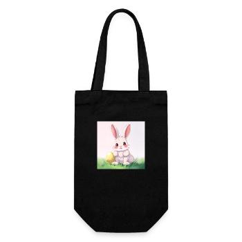 Goldenes Ostern und fröhlicher Hase - Geschenkbeutel für Flaschen - Schwarz - Vorne