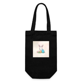 Osterei-Abenteuer mit Hasi (Ostern) - Geschenkbeutel für Flaschen - Schwarz - Vorne