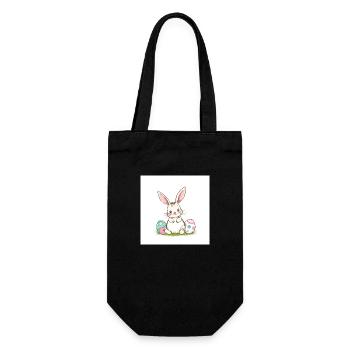 Süßer Osterhase - Geschenkbeutel für Flaschen - Schwarz - Vorne