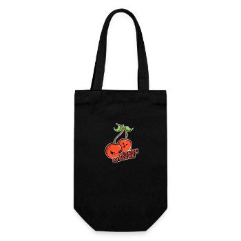 Saure Kirsche - Geschenkbeutel für Flaschen - Schwarz - Vorne
