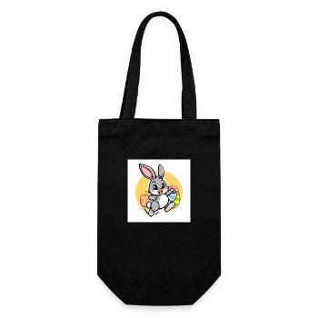Der süße Osterhase - Geschenkbeutel für Flaschen - Schwarz - Vorne