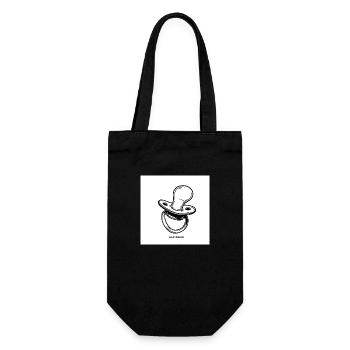 Baby in anmarsch - süßer Schnuller - Geschenkbeutel für Flaschen - Schwarz - Vorne