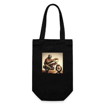 Faultier Biker Wanderer - Geschenkbeutel für Flaschen - Schwarz - Vorne