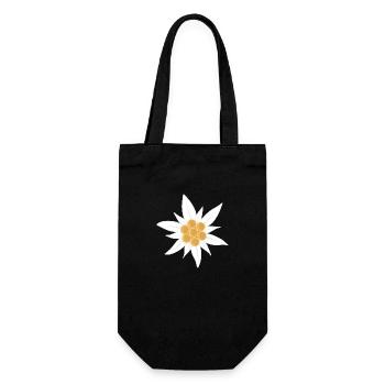 Edelweiß-Blüte - Geschenkbeutel für Flaschen - Schwarz - Vorne