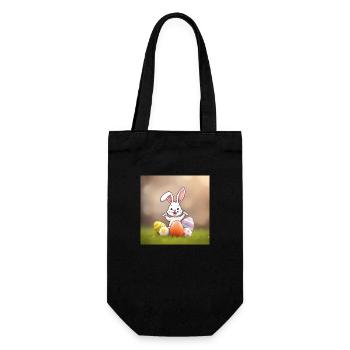Lustiger Osterhase & Freunde - Geschenkbeutel für Flaschen - Schwarz - Vorne