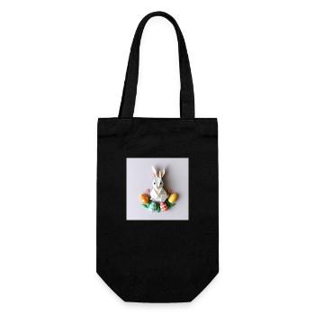 Das große Hasenhüpfen - Geschenkbeutel für Flaschen - Schwarz - Vorne