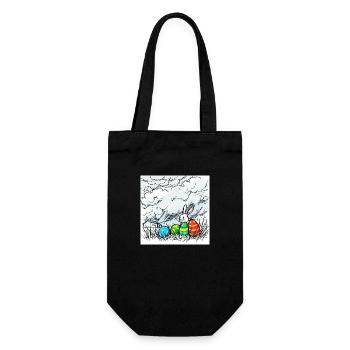 Eierwunder & Hasenglück - Geschenkbeutel für Flaschen - Schwarz - Vorne