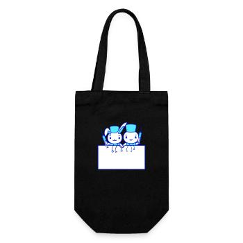 Bunny Bird Chick Doctor Syringe Team 2 Friends Crew - Gift Bag for Bottles - black - Front