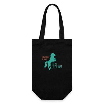 Pferd Geschenkidee Geschenk Pferdeliebhaber - Geschenkbeutel für Flaschen - Schwarz - Vorne