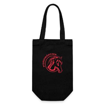 Chevaux coeur rétro Vintage cadeau cheval hobby - Sac à bouteille - noir - Devant