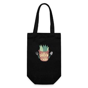 To Plant A Garden Is To Believe Gardening Botanica - Geschenkbeutel für Flaschen - Schwarz - Vorne