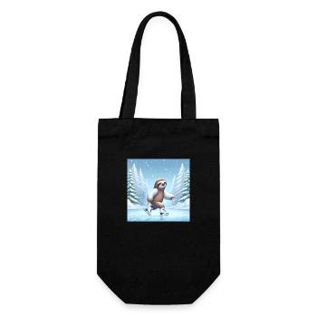Sloth Wanderer skating - Gift Bag for Bottles - black - Front