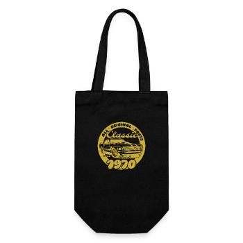 55. Geburtstag - Klassiker Musclecar 03/1970 - Geschenkbeutel für Flaschen - Schwarz - Vorne