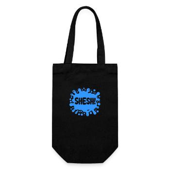 SCHEISSE! Blue Splat - Gen Alpha Phrase - Geschenkbeutel für Flaschen - Schwarz - Vorne