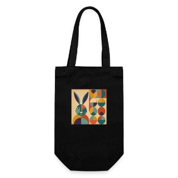 Osterhase No.08 - Geschenkbeutel für Flaschen - Schwarz - Vorne