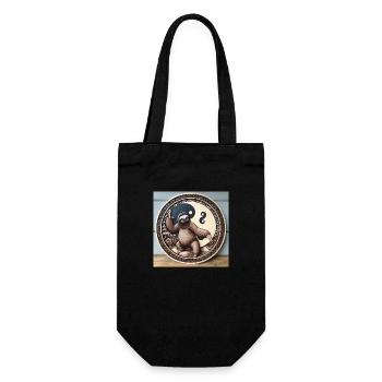 QiGong Faultier - Geschenkbeutel für Flaschen - Schwarz - Vorne