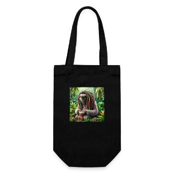 Rastaman Wanderer Faultier - Geschenkbeutel für Flaschen - Schwarz - Vorne
