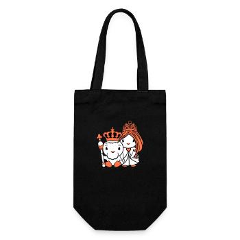 2 Canards Roi Reine Prince Princesse Couple Couronne - Sac à bouteille - noir - Devant
