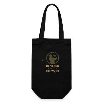 Golf Golfer Golfen Golfspieler Geschenk Retro - Geschenkbeutel für Flaschen - Schwarz - Vorne