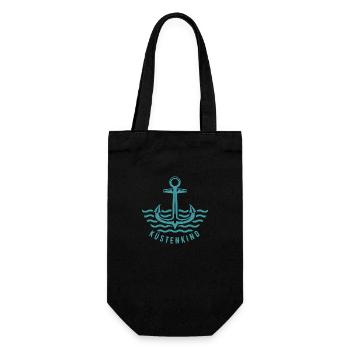 Meer Geht Immer Anker Nordsee Spruch Geschenk See - Geschenkbeutel für Flaschen - Schwarz - Vorne