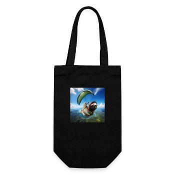 Faultier Wanderer Paragliding - Geschenkbeutel für Flaschen - Schwarz - Vorne