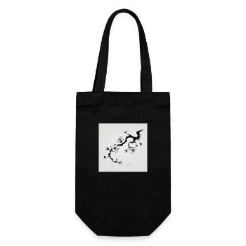 Minimalist cherry blossom image - Gift Bag for Bottles - black - Front