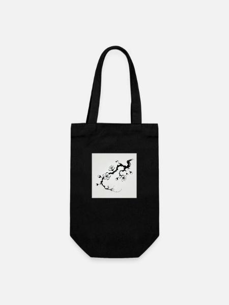 image minimaliste fleur de cerisier - Sac à bouteille - noir