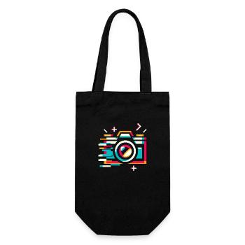Appareil photo à fragmentation de pixels - Photographie vintage A - Sac à bouteille - noir - Devant