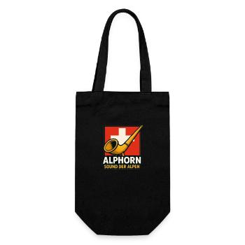 Alphorn Sound der Alpen - Geschenkbeutel für Flaschen - Schwarz - Vorne