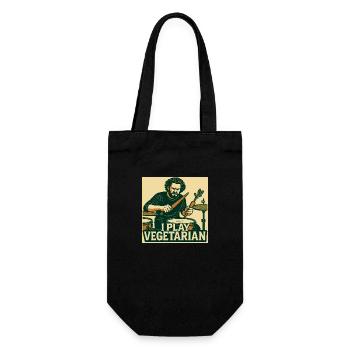 Drums I play vegetarian - Geschenkbeutel für Flaschen - Schwarz - Vorne