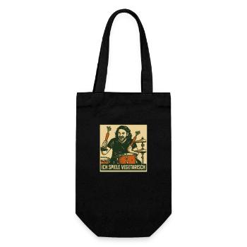 Schlagzeug Ich spiele vegetarisch - Geschenkbeutel für Flaschen - Schwarz - Vorne