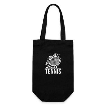 Fille aime le tennis passe-temps sports joueur de tennis - Sac à bouteille - noir - Devant
