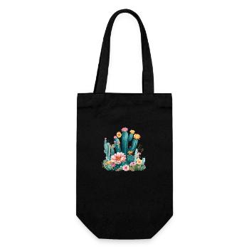 Cactus Plante Floral Cactus Tropical - Sac à bouteille - noir - Devant