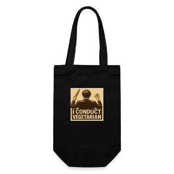 Dirigent I conduct vegetarian - Geschenkbeutel für Flaschen - Schwarz - Vorne
