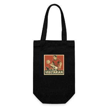 Fussball I play vegetarian - Geschenkbeutel für Flaschen - Schwarz - Vorne