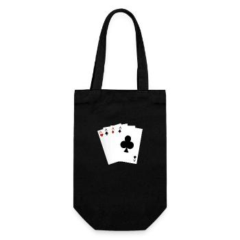 Ass-Spielkarten - Geschenkbeutel für Flaschen - Schwarz - Vorne