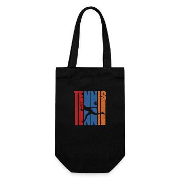 Tennis Vintage Tennis Lover Tennisspieler Sport - Geschenkbeutel für Flaschen - Schwarz - Vorne