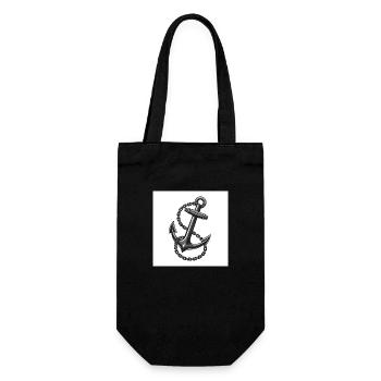 Ship's anchor - indispensable at sea - Gift Bag for Bottles - black - Front