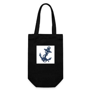 Ship's anchor: symbol of safety and freedom - Gift Bag for Bottles - black - Front