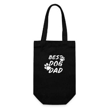 Geschenk Spruch Haustiere Hund Dog Dad Paws - Geschenkbeutel für Flaschen - Schwarz - Vorne