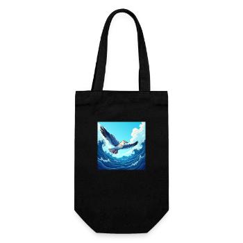 Moin, zum Hafenrundflug - Geschenkbeutel für Flaschen - Schwarz - Vorne