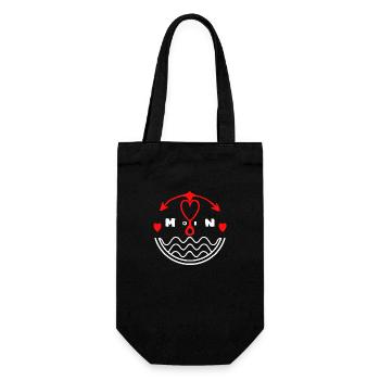 Moin | Welcome North Germany Coast North - Gift Bag for Bottles - black - Front