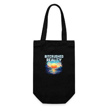 Bitcrushed Reality – Sunset in Glitch - Gift Bag for Bottles - black - Front