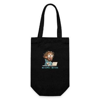 No Coffee - No Code. Lustiges Nerd-Motiv. - Geschenkbeutel für Flaschen - Schwarz - Vorne